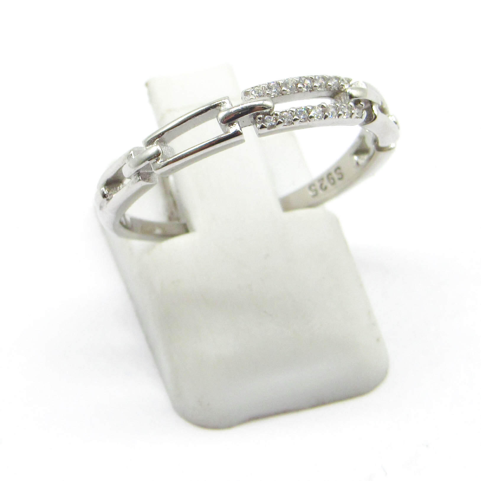 ANILLO CADENA CUBICS /PLATA