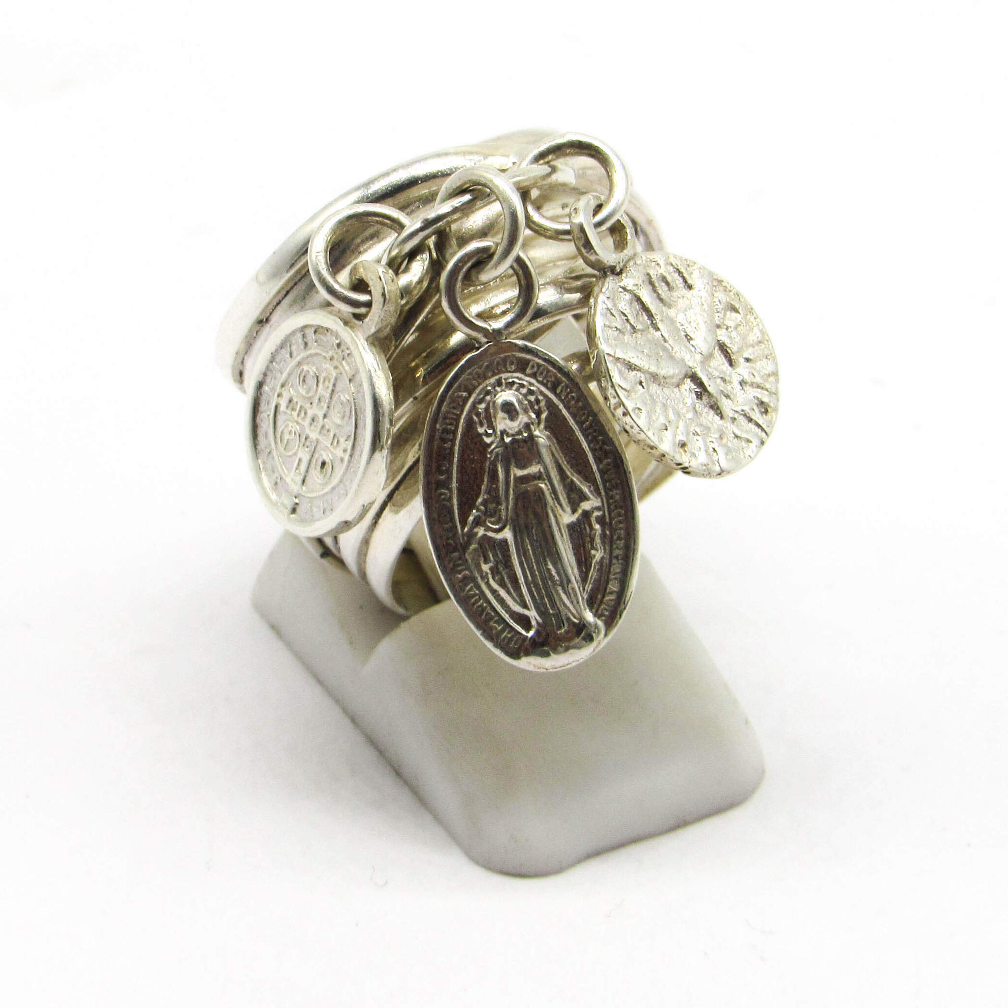 ANILLO MULTIPLE MEDALLAS /PLATA