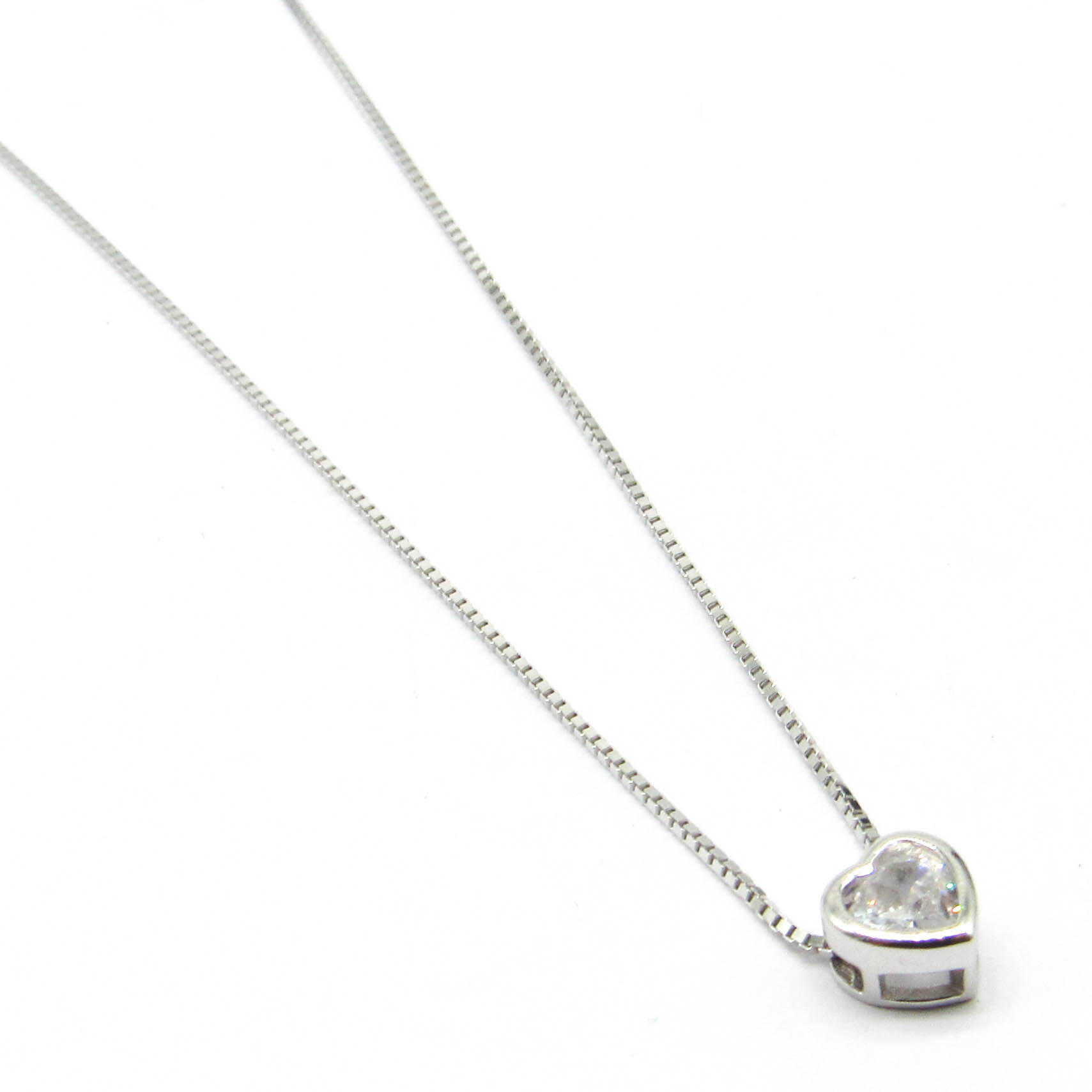 CONJUNTO CORAZON CUBIC /PLATA