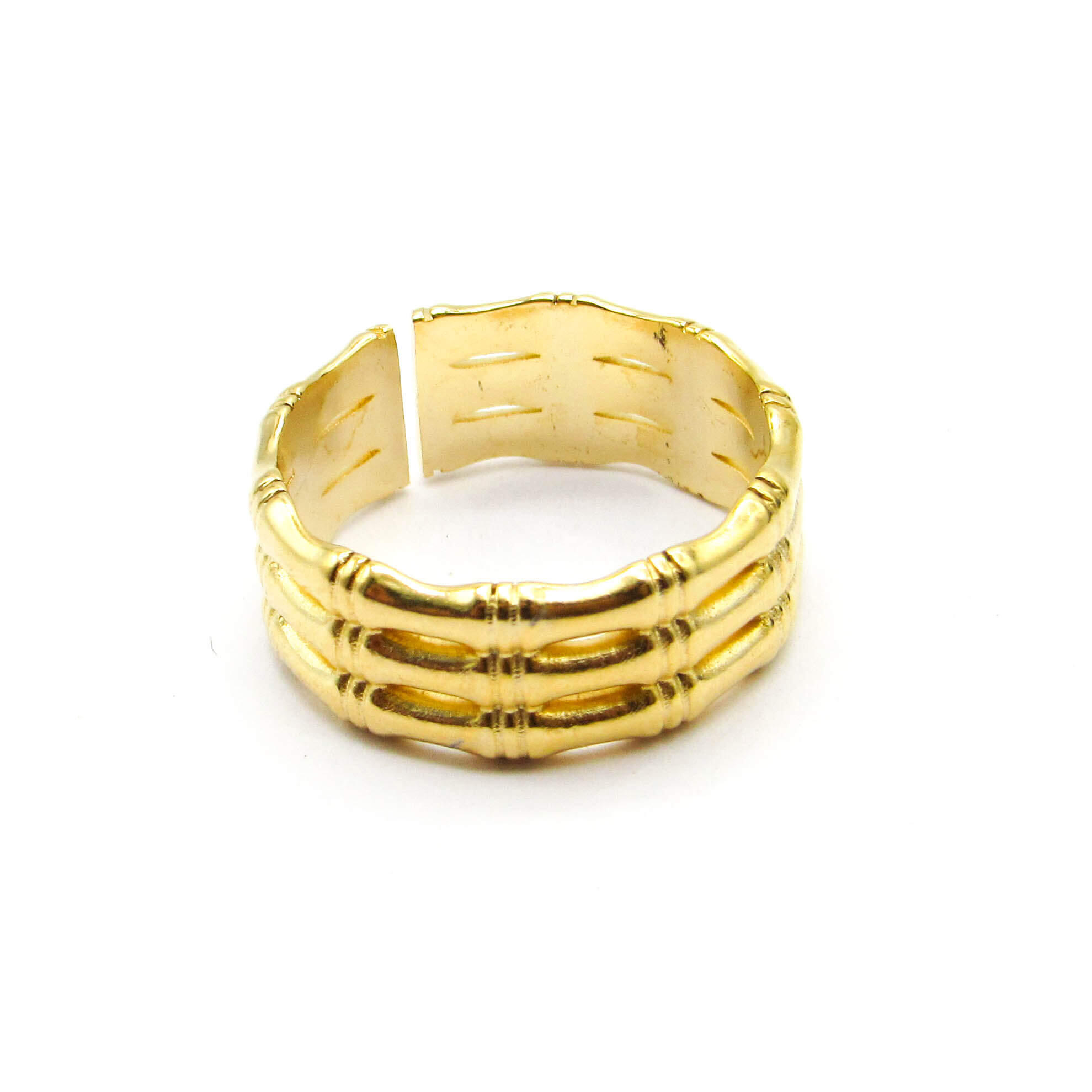 ANILLO TRIPLE ABIERTO /ACERO DORADO